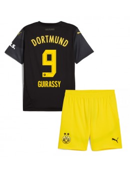 Otroški Nogometna dresi replika Borussia Dortmund Serhou Guirassy #9 Gostujoči 2024-25 Kratek rokav (+ hlače)